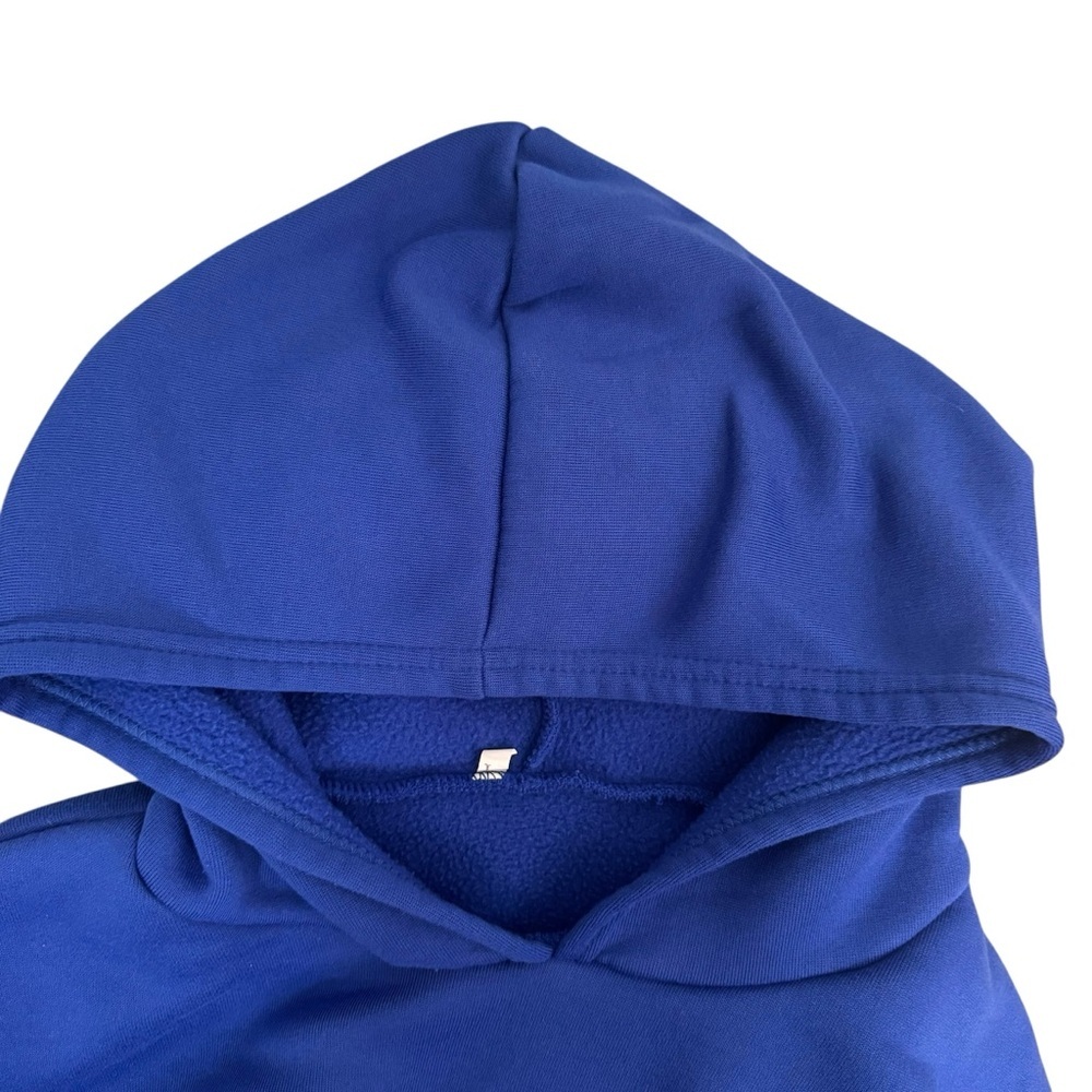 Faith Cross Christian Hoodie Blue Asymmetrical Wrap Pullover Women’s Large - Picture 7 of 10